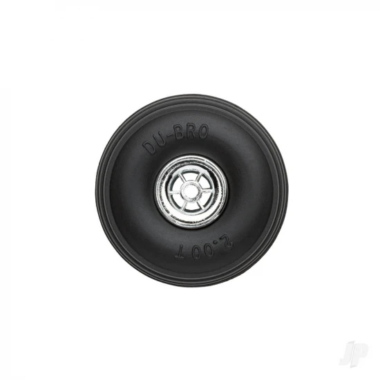 Dubro 2in Diameter Chrome Treaded Wheels (2 pcs)