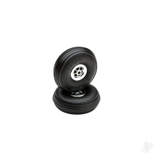 Dubro 2in Diameter Chrome Treaded Wheels (2 pcs)