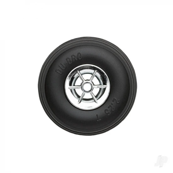 Dubro 2-1/4in Diameter Chrome Treaded Wheels (2 pcs)