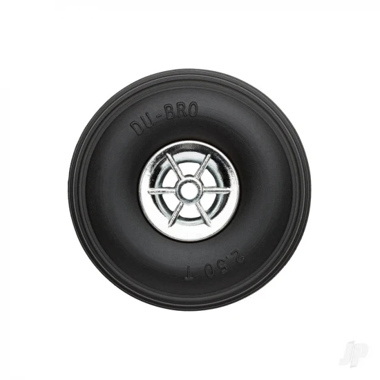 Dubro 2-1/2in Diameter Chrome Treaded Wheels (2 pcs)