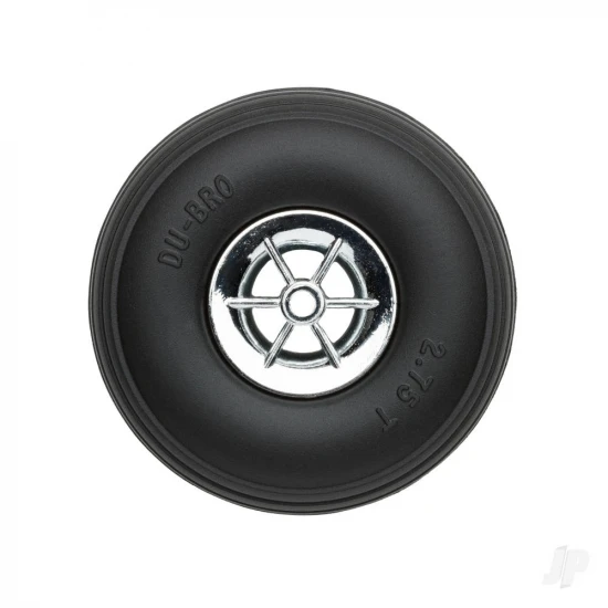 Dubro 2-3/4in Diameter Chrome Treaded Wheels (2 pcs)
