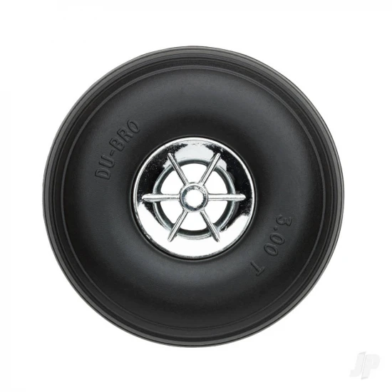 Dubro 3in Diameter Chrome Treaded Wheels (2 pcs)