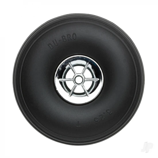 Dubro 3-1/4in Diameter Chrome Treaded Wheels (2 pcs)