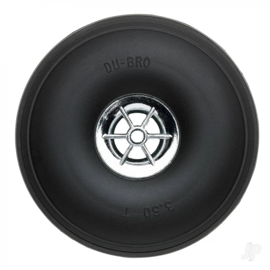 Dubro 3-1/2in Diameter Chrome Treaded Wheels (2 pcs)