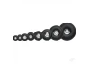 Dubro 3-1/2in Diameter Chrome Treaded Wheels (2 pcs)