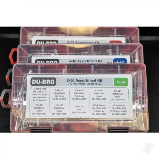 Dubro 2-56 Hardware Assortment Kit (180 pcs set)
