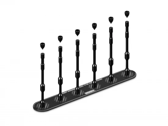 Hudy Carbon Tire Stand 6X Hard Case - 1:12 Pan Car And 1:12 GT
