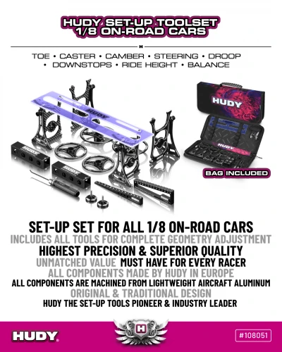 Hudy Set-Up Toolset 1:8 On-Road Cars