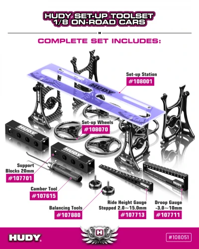 Hudy Set-Up Toolset 1:8 On-Road Cars