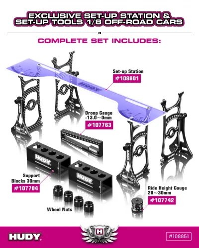 Hudy Set Up Station And Set Up Tools With Carrying Bag - 1:8 Off-Road Cars