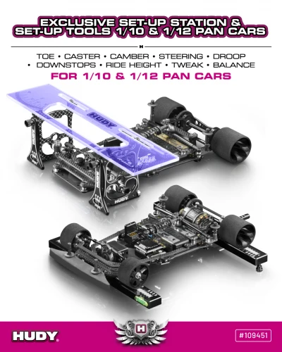 Hudy Set Up Station And Set Up Tools With Carrying Bag - 1:10 And 1:12 Pan Cars