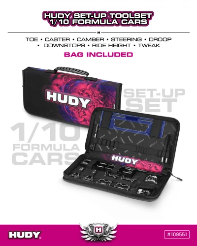 Hudy Set Up Station And Set Up Tools With Carrying Bag - 1:10 Formula Cars