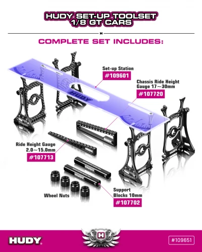 Hudy Set Up Station And Set Up Tools With Carrying Bag - 1:8 GT Cars