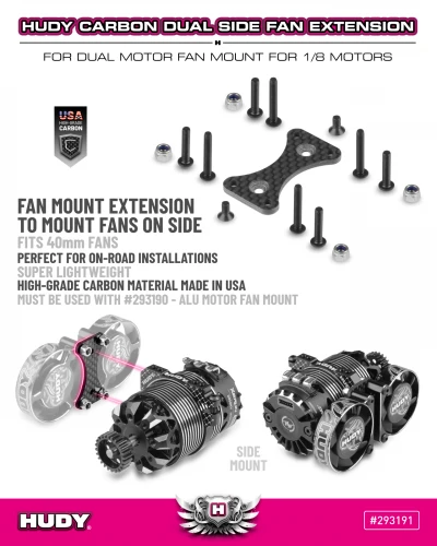 HUDY Aluminium DUAL MOTOR FAN MOUNT Dia 42mm (230mm / 240mm)