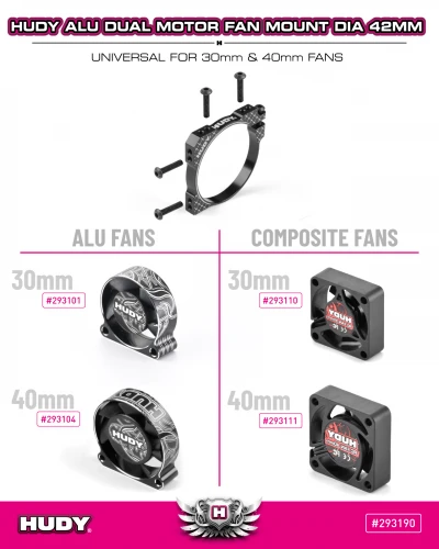Hudy Carbon Dual Side Fan Extension For Aluminium Dual Motor Fan Mount