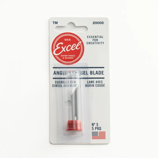 Excel #5 Angled Chisel Blade, Shank 0.25 (0.58 cm) (5pcs) (Carded)