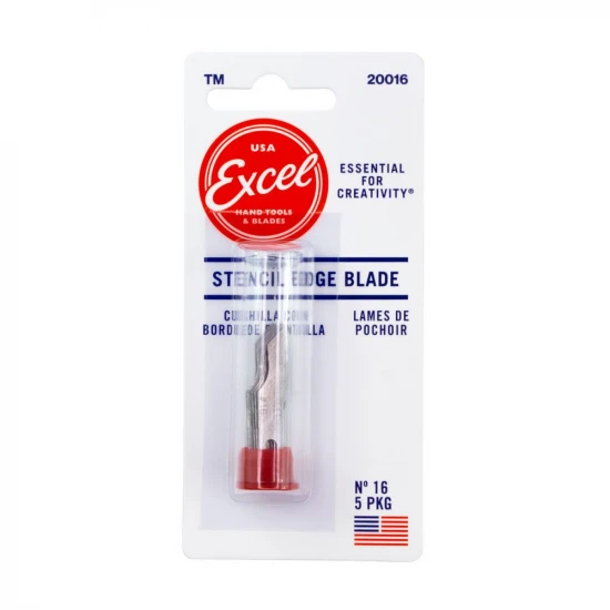 Excel #16 Stencil Edge Blade, Shank 0.25 (0.58 cm) (5pcs) (Carded)
