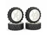 Rally Block Tyres Pre Glued on 1:10 Touring Car White Wheels (4)