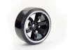 Fastrax 1:10 Street Drift Tyres Pre Mounted on 6-Spoke Black/White Wheels 12mm hex (6mm Offset) (4)