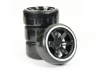 Fastrax 1:10 Street Drift Tyres Pre Mounted on 6-Spoke Black/White Wheels 12mm hex (6mm Offset) (4)
