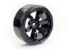 Fastrax 1:10 Street Drift Tyres Pre Mounted on 6-Spoke Black Wheels 12mm hex (6mm Offset) (4)