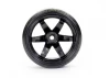 Fastrax 1:10 Street Drift Tyres Pre Mounted on 6-Spoke Black Wheels 12mm hex (6mm Offset) (4)