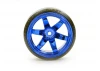 Fastrax 1:10 Street Drift Tyres Pre Mounted on 6-Spoke Blue Chrome Wheels 12mm hex (6mm Offset) (4)
