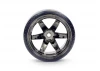 Fastrax 1:10 Street Drift Tyres Pre Mounted on 6-Spoke Grey Shadow Chrome Wheels (6mm Offset) 12mm hex (4)