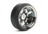 Fastrax 1:10 (4) Drift D3 Tyre With 9mm 6-Spoke Wheel - Black Chrome