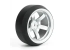 Fastrax Drift D3 Tyres Mounted on 9mm Offset 5 Spoke Satin Silver Wheels (4)