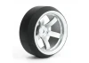 Fastrax Drift D3 Tyres Mounted on 9mm Offset 5 Spoke Satin Silver Wheels (4)