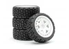 Fastrax 1:10 R Block Rally Tyres/6-Spoke White Wheels (4)