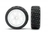 Fastrax 1:10 R Block Rally Tyres/6-Spoke White Wheels (4)