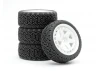 Fastrax 1:10 Geometric Rally Tyres/6-Spoke White Wheels (4)