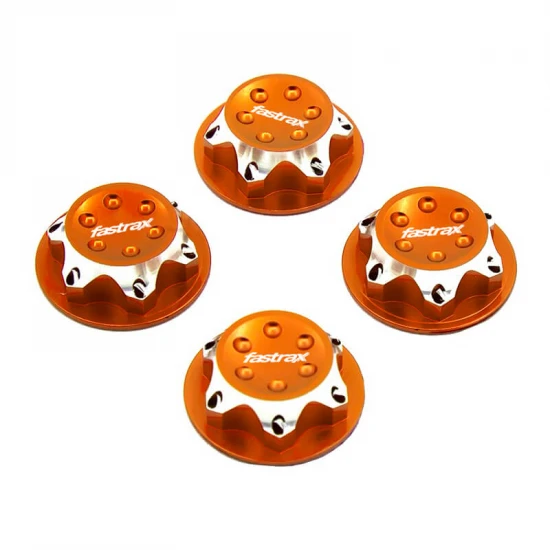 Fastrax Antidust 17mm Serrated Aluminium Wheel Nuts (4) - Orange