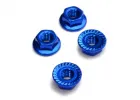 Fastrax M4 Blue Serrated Flanged Locking Wheel Nuts (4)