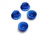 Fastrax M4 Blue Serrated Flanged Locking Wheel Nuts (4)