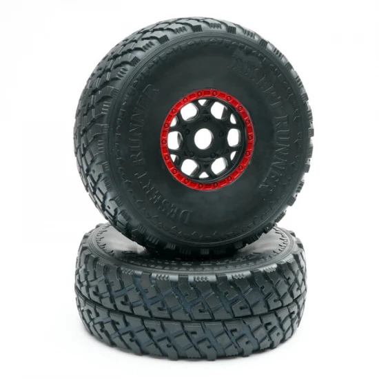 FTX Grand Apache Mounted Wheel + Tyre Set - Red (Pair)