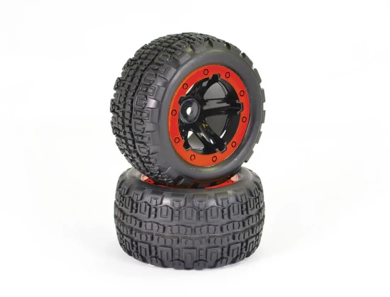 FTX Tracer Truggy Wheel/Tyres Complete (2) Red