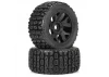 Duratrax Brutus 5.7 Monster Truck Tires Mounted on 24mm Hex Black Ripper Wheels (2)