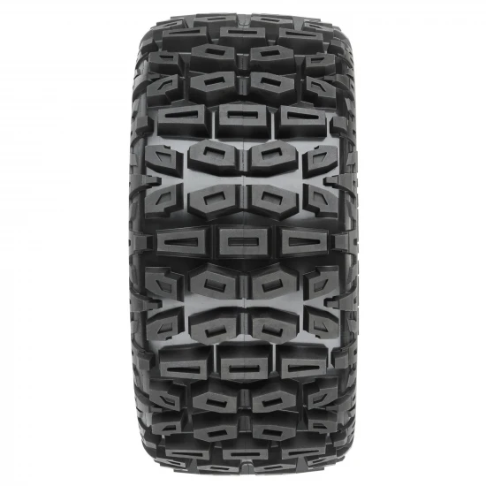 Duratrax Brutus 5.7 Monster Truck Tires Mounted on 24mm Hex Black Ripper Wheels (2)