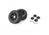 Duratrax Brutus 5.7 Monster Truck Tires Mounted on 24mm Hex Black Ripper Wheels (2)