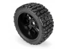 Duratrax Brutus 5.7 Monster Truck Tires Mounted on 24mm Hex Black Ripper Wheels (2)