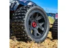 Duratrax Brutus 5.7 Monster Truck Tires Mounted on 24mm Hex Black Ripper Wheels (2)