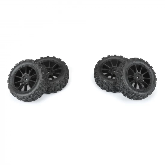 ProLine Badlands MX 1.9 Buggy Tires Mounted On Mach-10 Black Wheels