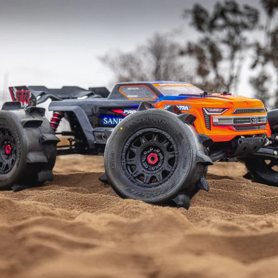 ProLine Sand Paw HP Belted 3.8 MT Tyres Mounted on Black 17mm Hex 8x32 Wheels (2)