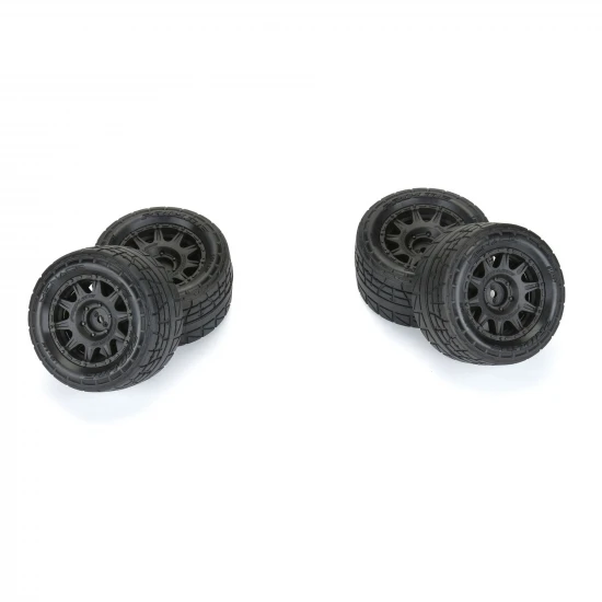 1:18 Menace F/R Street Tires MTD 12mm Black Raid (4): Granit