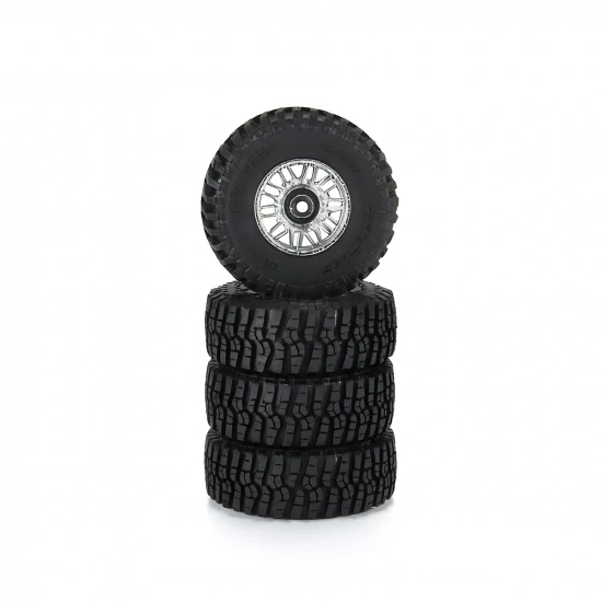 ProLine Flat Iron Front/Rear Tires Mounted 12mm Hex Chrome Diablo (4) - Arrma Typhon GROM
