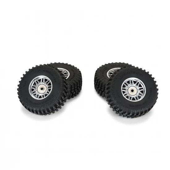 ProLine Flat Iron Front/Rear Tires Mounted 12mm Hex Chrome Diablo (4) - Arrma Typhon GROM
