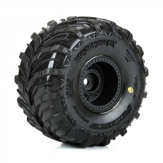 ProLine Dreadnaught Mounted Black Wheel F/R (4) for Arrma Gorgon/Quake GROM